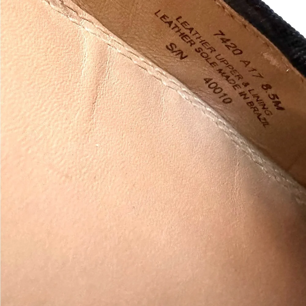 Tory Burch Marion Quilted Navy Blue Flats Leather Bow Detail